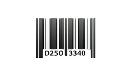 3D Barcode with text D250 3340