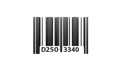 3D Barcode with text D250 3340