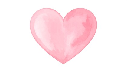 A soft, watercolor-style rendering of a heart shape on a stark white backdrop. The pink tones blend gently, creating a delicate effect