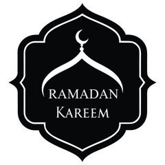 ramadan kareem vector  frame on white background 