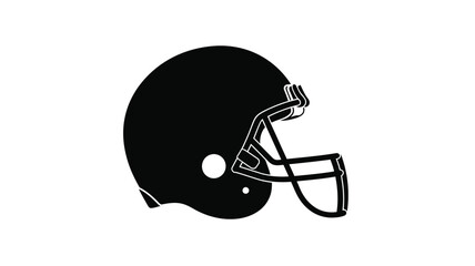 A striking black silhouette of an american football helmet © ANISURRAHMAN