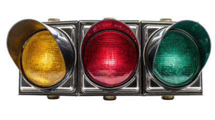 Traffic light showing red, yellow, and green signals for road safety guidance and urban traffic regulation
