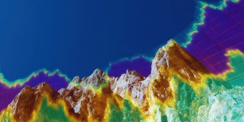 Modern Digital Cryptocurrency Chart Plasma Blue and Neon Violet Interface for Real-Time Investment and Market Intelligence Campaigns