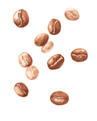 Watercolor Coffee Beans: Aromatic Illustration