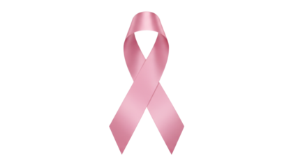 Pink Satin Breast Cancer Awareness Ribbon Isolated on White Background