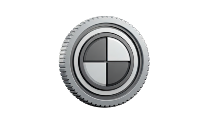 Abstract Circular Design with Tire Tread and Quadrant Center