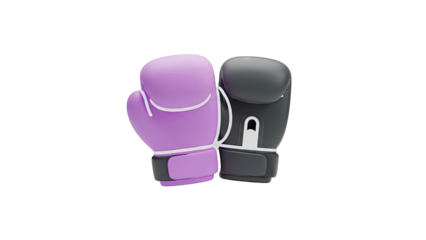 Purple and Black Boxing Gloves