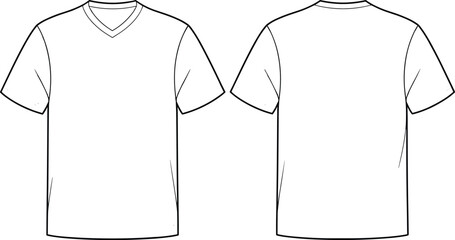 Technical Flat Sketch of Men Bomber Jacket Fleece Pullover Henley Shirt V-neck Tee and Slim Fit Denim Jeans Vector Template © MSTAYESHASIDDIKA