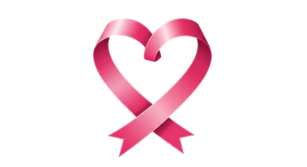 Pink Ribbon Heart Shape Vector Illustration