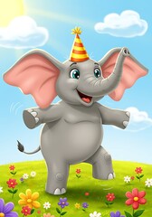 陽だまりのお祝い：象の笑顔