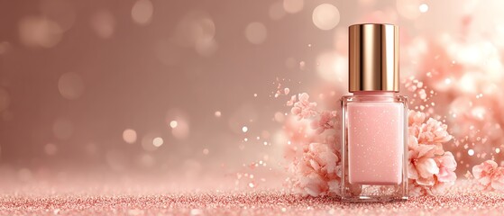 Blush mockup advertising template with shimmer glow effect, rosy style