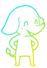 グラデーションの象、優しい線画