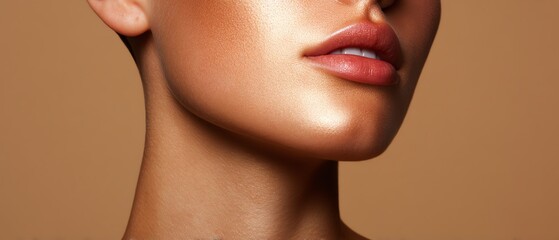 Bronzer mockup advertising design, glow contour cheek aesthetic look