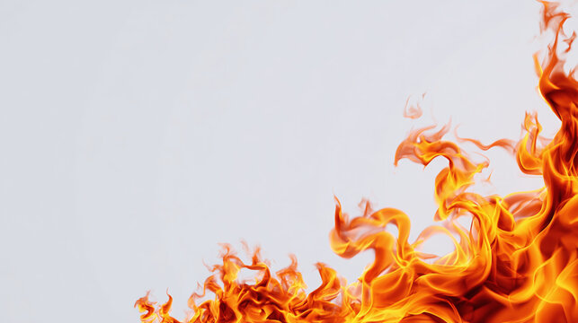 Fiery flames burning with intensity, showcasing dynamic movement and vibrant colors