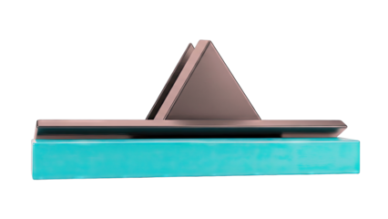 Abstract Geometric Sculpture with Teal Base