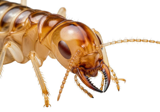 Closeup of a termite soldier isolated on transparent background