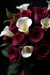 Luxury Plum Colored Roses with Gold Accents for High End Floral Design