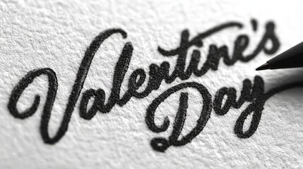 handwritten text "Valentine's Day" on white paper