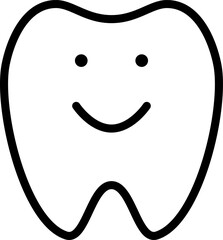 笑顔のかわいい歯のアイコン、歯医者のサイン