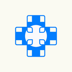 Fototapeta premium Medical Healthcare Logo Vector - Minimalist Cross and Health Symbol for Professional Doctor Hospital Branding and Wellness Clinic, Flat Design