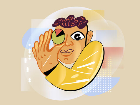 Person holding pie chart symbolizing data insight and analytics