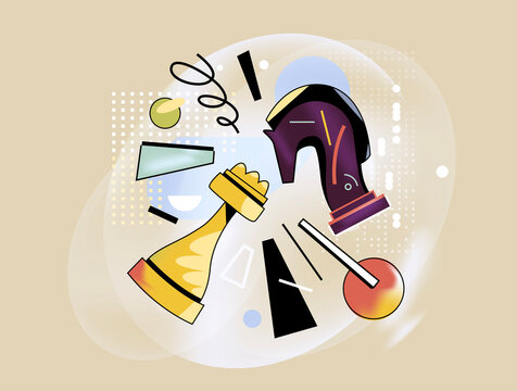 Abstract chess strategy concept