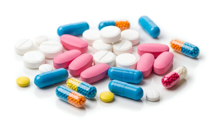 pills on white background