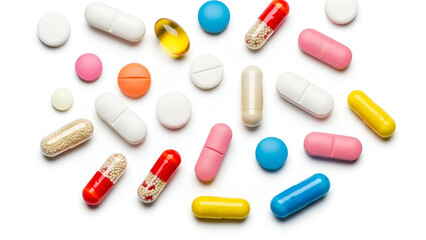 pills on white background