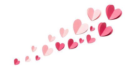 Gradient hearts collection isolated on transparent background