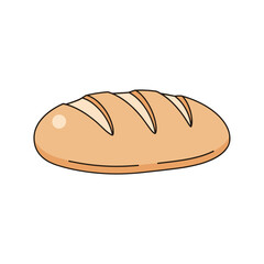 Freshly baked bread loaf with slashes, illustration on transparent background  