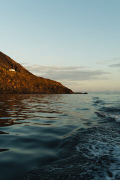 Coastline and Evening Sea