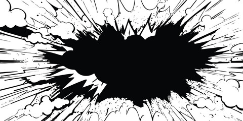 Abstract black ink splat and grunge paint splatter texture design featuring a vector brush spray element with a dirty liquid drip pattern on a white background illustration