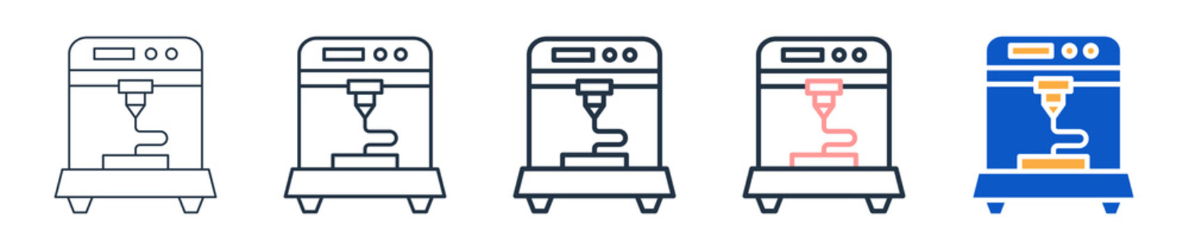 3D Printing different style icons set vector illustration. 