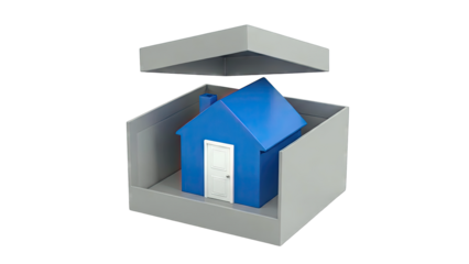 Blue House Inside a Box