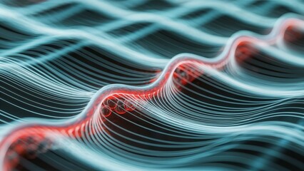 Abstract flowing data lines resembling biological neural networks or DNA in a digital space.