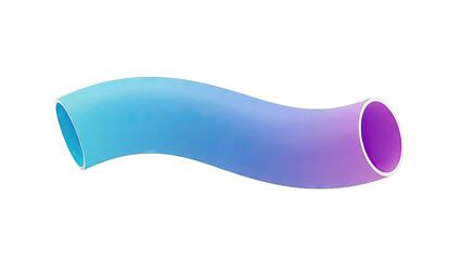 Curved Tube with Blue to Purple Gradient