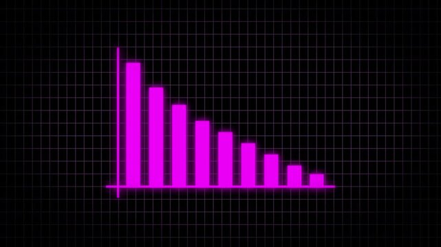 Graph Going down animation. Financial business Loss down graph chart. business loss concept. 4k video.