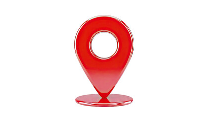 Shiny Red 3D Map Pin Icon