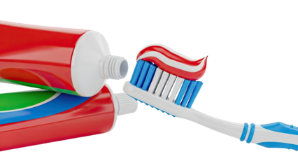 Toothbrush with toothpaste and tube