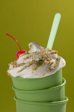 Matcha Cherry Sundae Stack