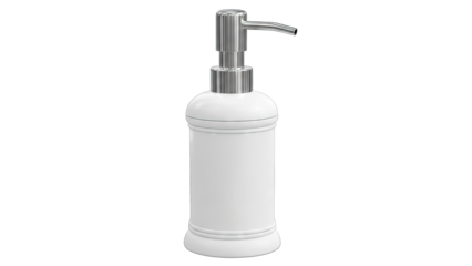 White Soap Dispenser with Chrome Pump