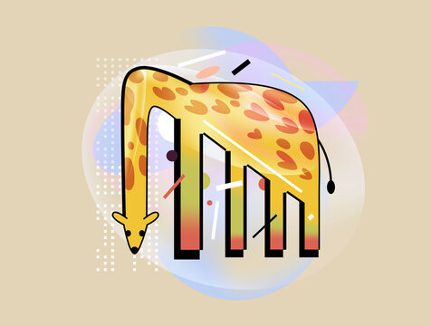 Giraffe shaped business chart dropping down