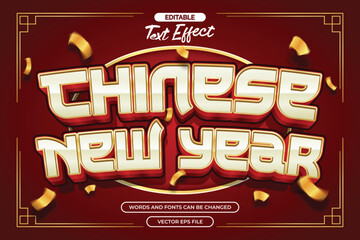 Chinese year editable text effect with confetti decoration