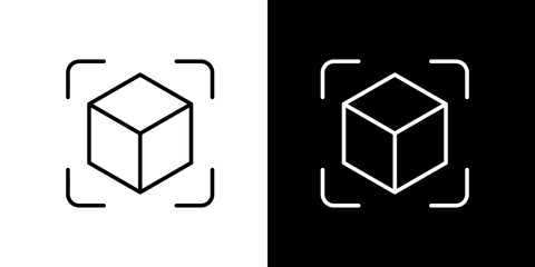 3D Cube Icon and Augmented Reality Scan Interface for Virtual Objects