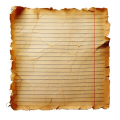 Old parchment paper with lined design and torn edges