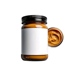 Jar of spread with label and spilled sample