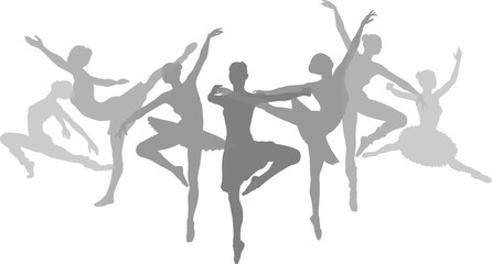 Ballet dancer silhouette ballerina dancers poses woman dancing silhouettes © Christos Georghiou