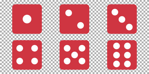 Dice icon set with all six faces in black color in outline style. Ludo game dice symbols in outline style. Set of six sides of a dice icon in black color. Dice icon concept vector illustration. eps 10