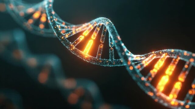 DNA helix: A stunning macro image showcases the intricate elegance of a DNA helix, with its vibrant strands of information.