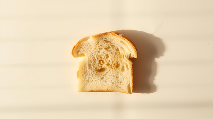 A Perfectly Toasted Slice of Bread, Bathed in Warm Sunlight, Offering a Simple Yet Delightful Visual of Breakfast or Snack Time
